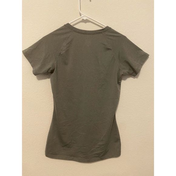 Nike Pro Women's Fitted Gray Dri Fit V Neck Short Sleeve Shirt M - Picture 5 of 5